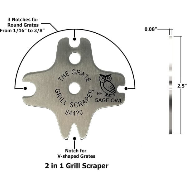 Stainless Steel Grill Scraper Tool - Gifts for Women - Dishwasher