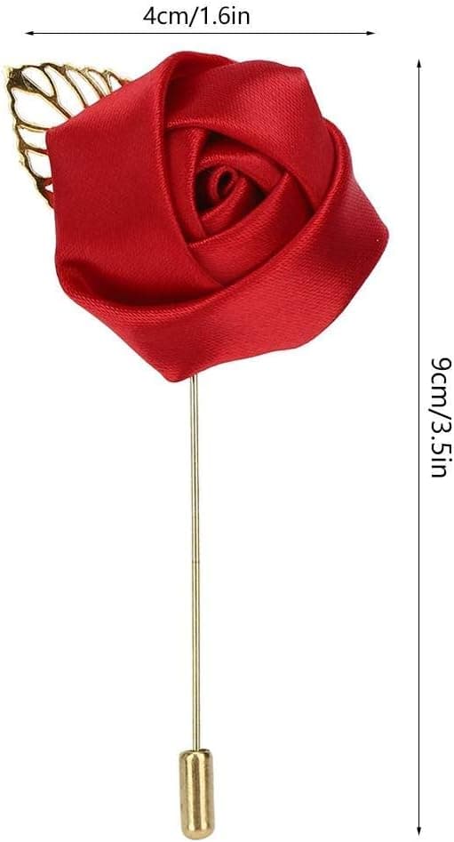 8 stk. Mænds Lapel Pins, Håndlavede Satin Blomster Lapel Pin Badges