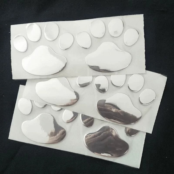 12 stk. Bilsticker PVC Fodspor Bilsticker Cool Bjørn Hvalp