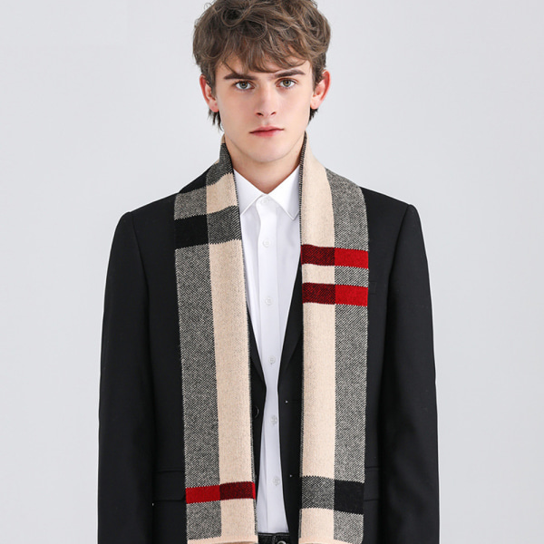 Pure Wool Kort Scarf Herr Vinter Business Suit Scarf med Klass
