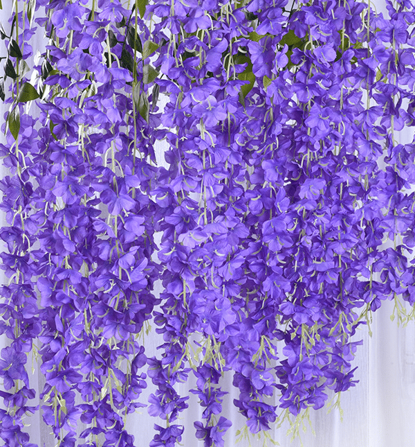 12 krypterede og forlængede kunstige blåregn-blomster W
