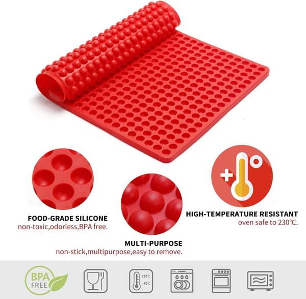 Halvkule Silikonform - Bakeplate for Hundefrokost, Sjokolade