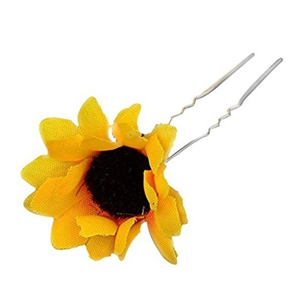 10 stycken solros-hårnålar, hårklämmor, blommor, U-formade hårspännen