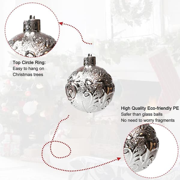 21 stk Julekule Ornamenter - Glitter Dekorert Julekule