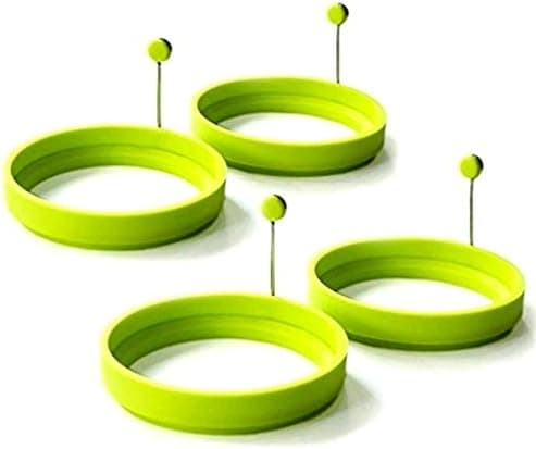Set med 4 Silikonäggringar - Ickestickande pannkaksmallar - Runda DXGHC