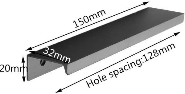 10 stk. Sorte Køkkenkabinet Skuffegreb (128MM, Sort)