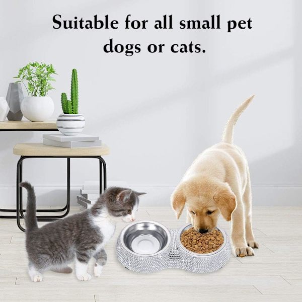 Dobbelt Pet Feeder Dyrefoder Hundebolle