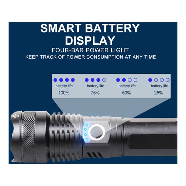 Ultra Tehokas LED-Taskulamppu, USB-Latautuva Taskulamppu, Korkea P DXGHC