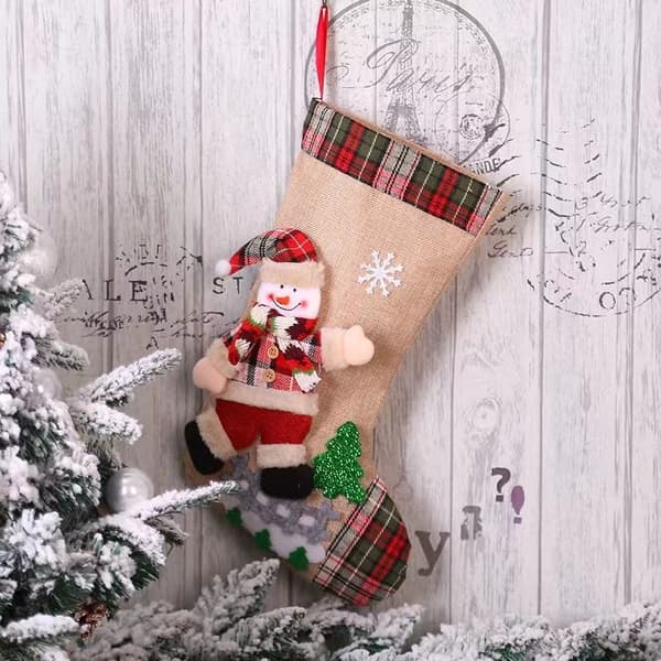 4 stk Nye Julepynt Rutete Lin Dansende Dukke Gave