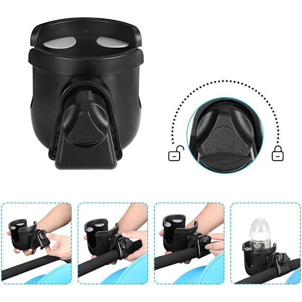 Universal koppholder for barnevogn, sykkel, stor kaliber