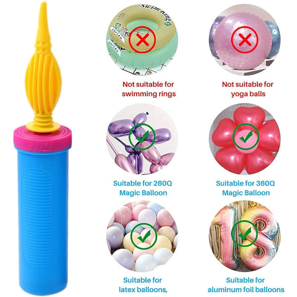 Ballongpump, Manuell Födelsedagsballonguppblåsare Dubbelverkande Race