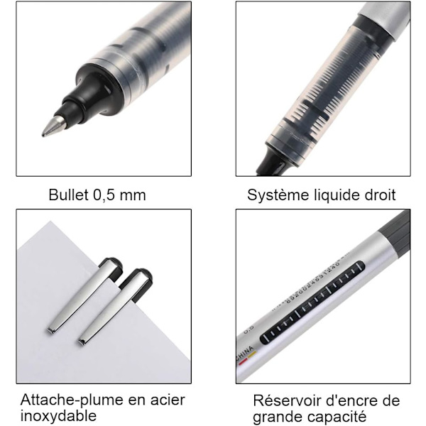 20 Fine Point Kulepenn 0,5 mm Fine Point Rollerball Pen Liqu