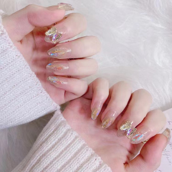 2 Sæt Butterfly Fairy Falske Negle Nail Art med Sløjfe
