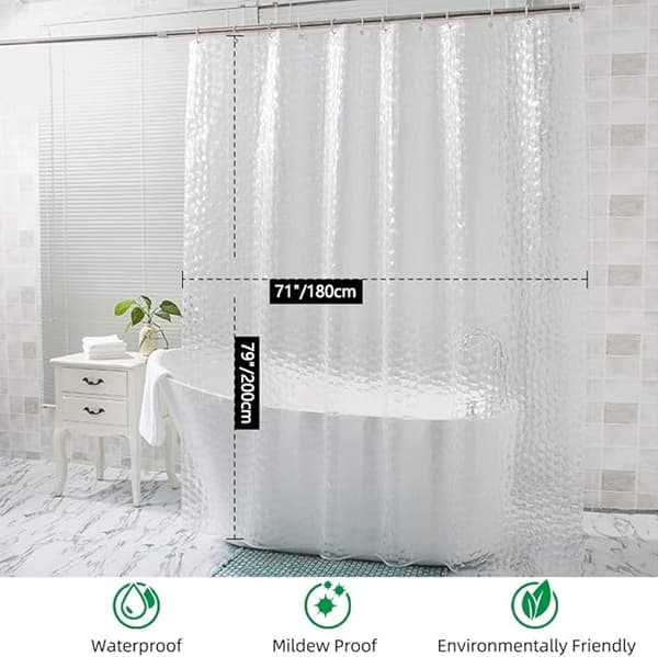 Dewenwils Transparent Duschdraperi 180x200 cm, 3D PEVA Show DXGHC