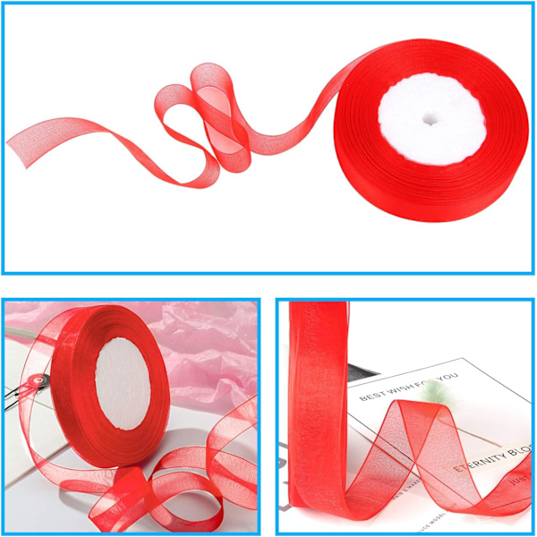 2 Rullar 100 Yards Julband Organza Festband
