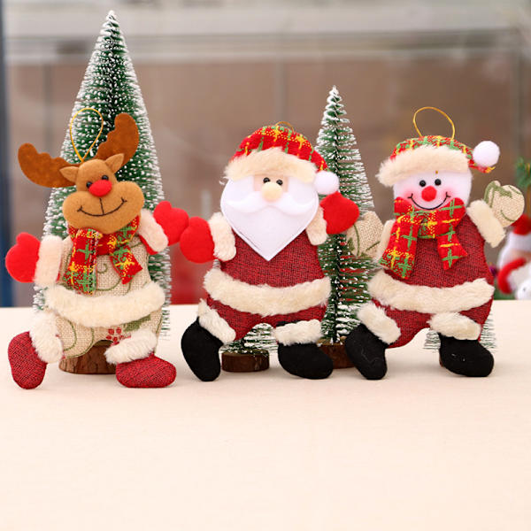 4 stycken julgransprydnader Hängande juldocka Chr