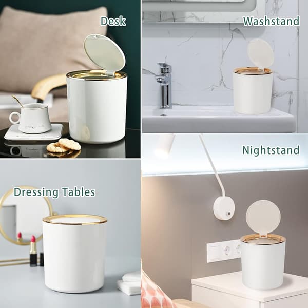 Bordssopbehållare med lock, Mini plastsoppurka, Liten soppurka