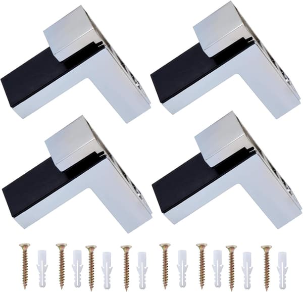 Glas/Trä Hyllfäste Väggmontering för 3-28mm Tjock Hyllplan 4st