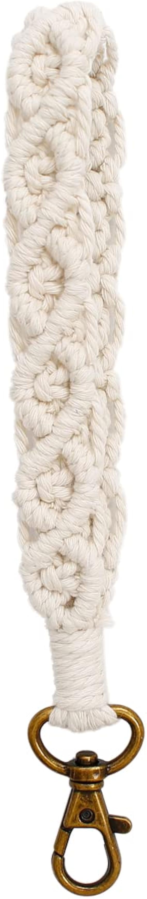 Boho Macrame Nyckelband Armband Handgjort Handledsband Nyckelringhållare W