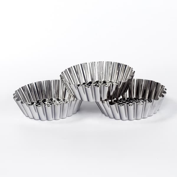 5 stk æggekageform i rustfrit stål, mini cupcake form, uden stang, kage bisc
