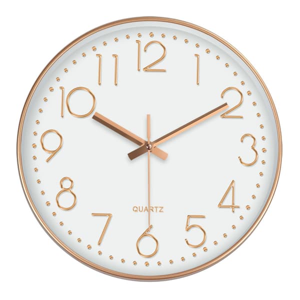 Dewenwils 30cm Rund Väggklocka Modern Kvarts Väggklocka Sile DXGHC
