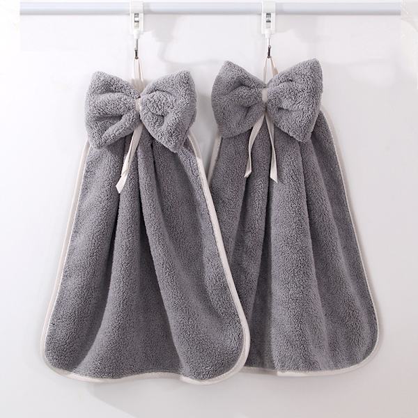 4 st. bågformade handdukar med hängslinga - 100% mikrofiberkorall