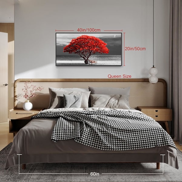 50X100cm Sort Ramme Stor Moderne Stuevægsdekoration, Re