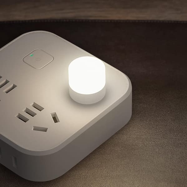 Mini USB nattlys, kompakt LED-pære, bærbar belysning, Ambien