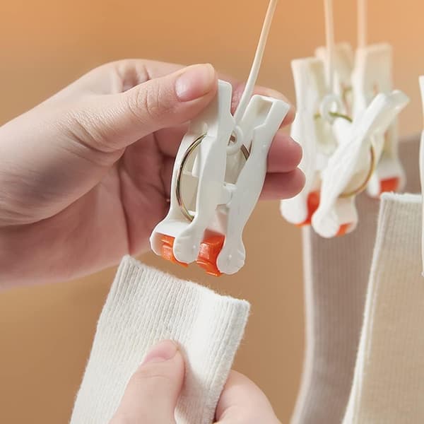 Sokketørrer, Tøjstativ, Bøjler med 29 Plastikklips, Foldbar