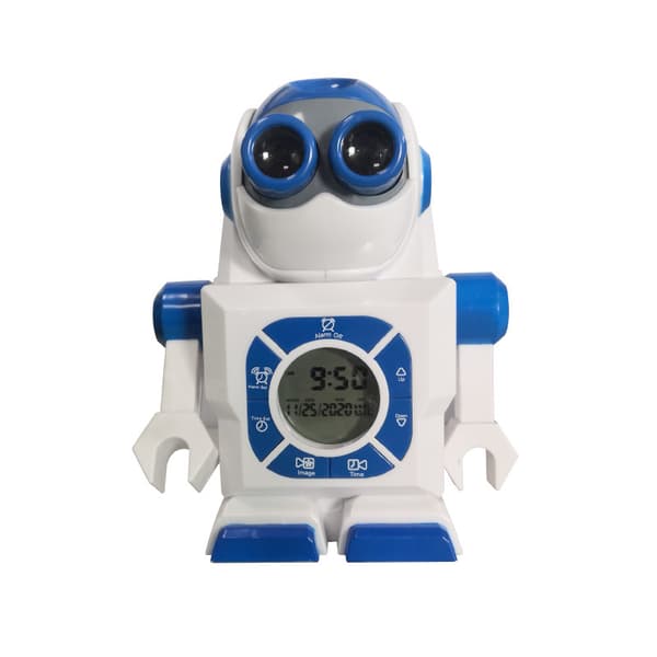 Rymdrobot projektionsväckarklocka rolig tecknad klocka Robot väckarklocka