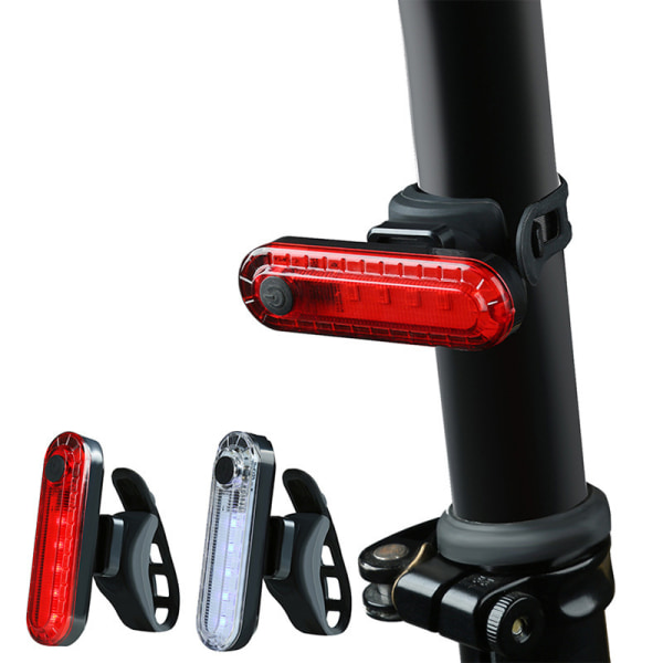 Bicycle Rear Light Warning Light USB Rechargeable Rear Light Moun