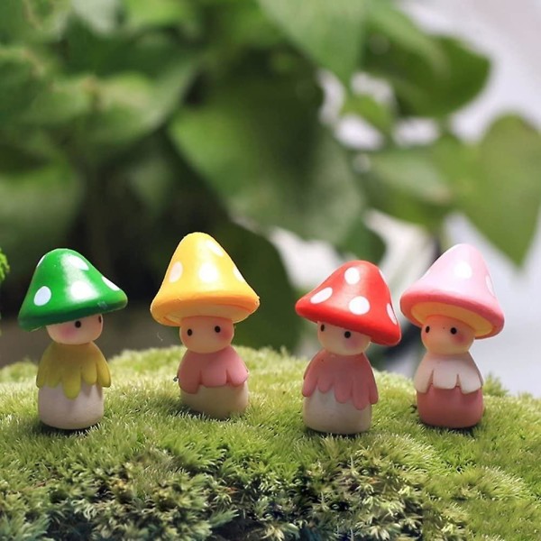 Fairy Garden Ornamenter, Miniatyr Sopp Dukke Fairy Garden Orna