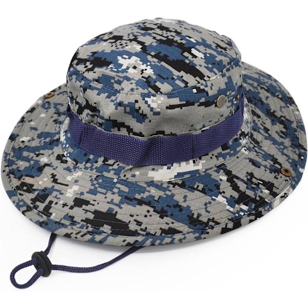 Blå Camouflage Kasket, Udendørs Bredbremmet Solhat, Klassisk Combat