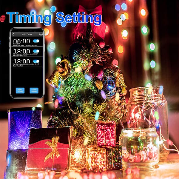 10m LED-julelys med USB Bluetooth-fjernkontroll
