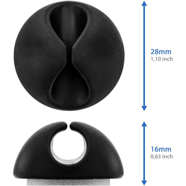 5X Kabelbinder Kabelholder Kabelstyring Kabelfiksering Kabel