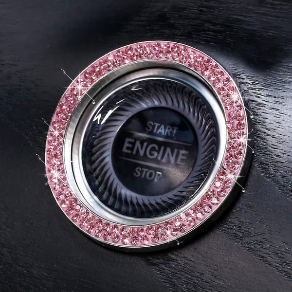 Krystall Rhinestone Ring for Bil Bling Ring Dekal for Kjøretøy 2 stk