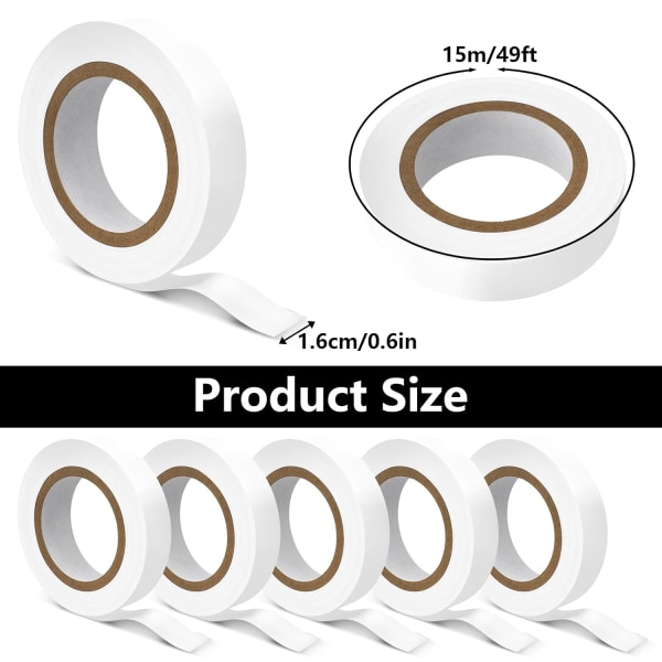 Elektrisk tape, 6 stykker elektriker, 16mm*15m elektrisk isolasjon