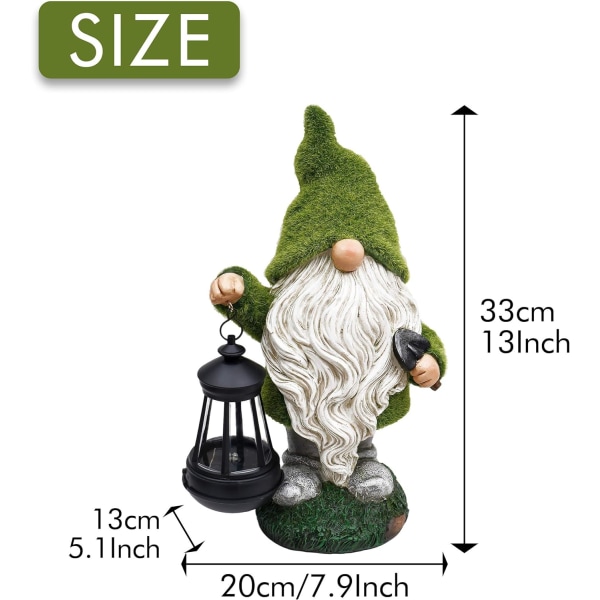 COLLECTIONS 33cm Morsom Gnome Gnome Statue Utendørs Hage Ornament DXGHC