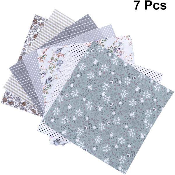 7 st Tyg Kvadrater Blad Bomull Patchwork Hantverk DIY Sy Scr
