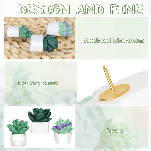 20 Stykke Søde Sukkulente Planter Dekorative Push Pins Farverige Flo