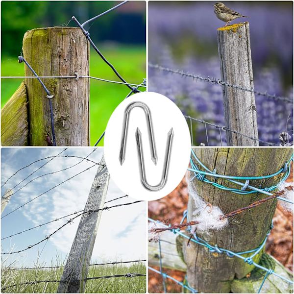 Trådnett U-spiker, 25mm Små U-spiker, Galvaniserte Stålspiker, Gjerde