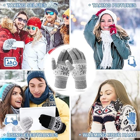 Vinter Touch Screen Handsker HÖTER Snefnug Print Hold Varme