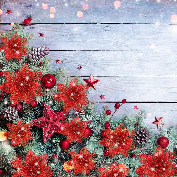 36 Stykker Røde Julerøde Glitter Poinsettia Kunstige Bryllupsblomster