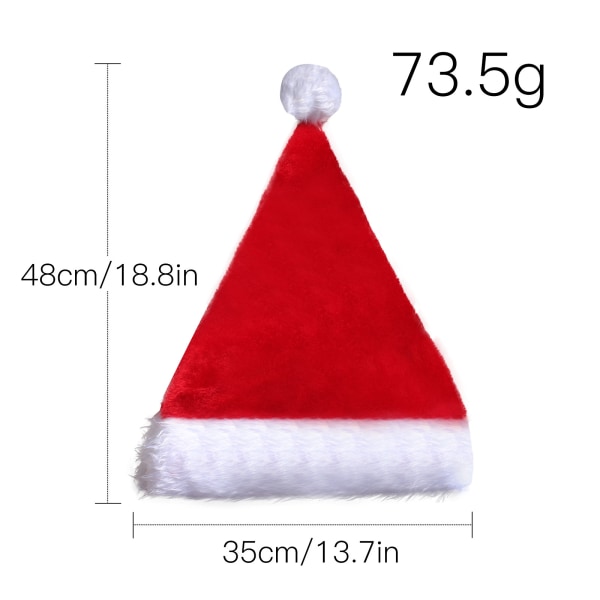 Plush Julgranspynt, LED-belyst Julhatt, Tomtehatt