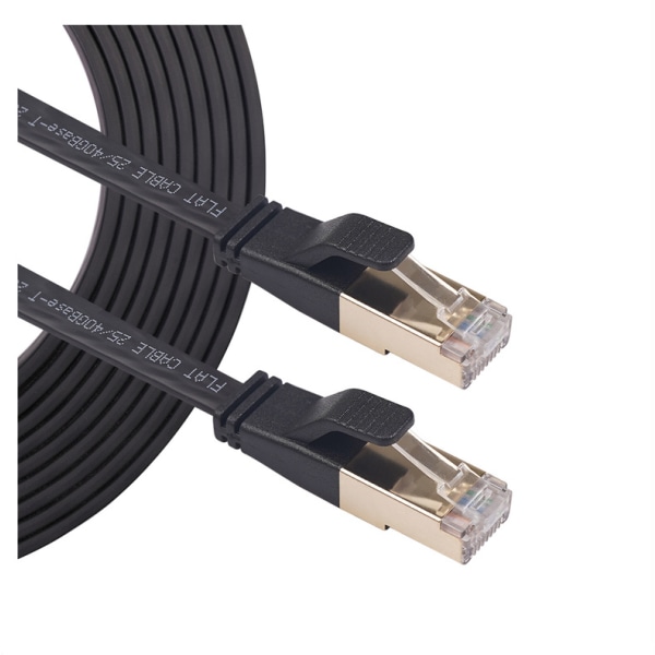 2pcs Black CAT 8 Ethernet Cable, 0.4ft High Speed 40Gbps 2000MHz