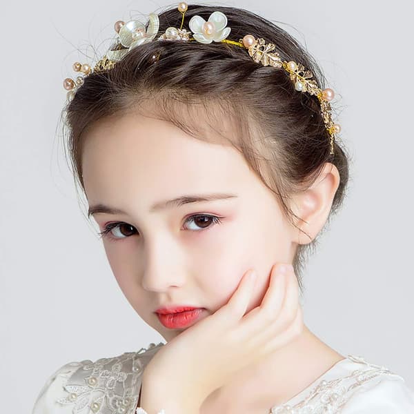 Børne Bryllups Hårtilbehør, Blomsterprinsesse Hovedpynt Pære DXGHC