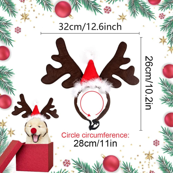 Pet Christmas Pannband, Hund Katt Renhorn, Jul Costu