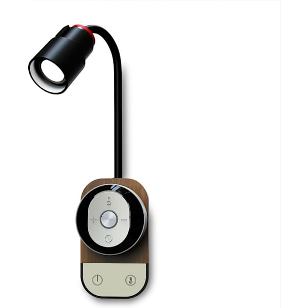 LED-leselampe, vegglampe med fjernkontroll og berøringsdimmer, USB-ladeport, 3 fargemoduser, 5 lysstyrkenivåer