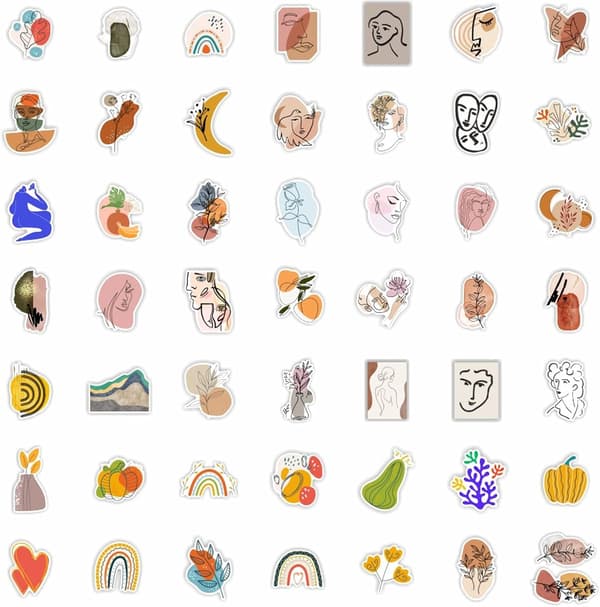 100 kpl Boho Esteettinen Graffiti Tarra Paketti, Minimalistinen Taide