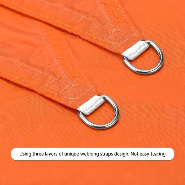 2x3m Orange Rektangulär Solsegel, Vattentät UV-Skydd Cano